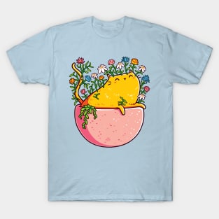 Orange Cat in a Flower Pot T-Shirt
